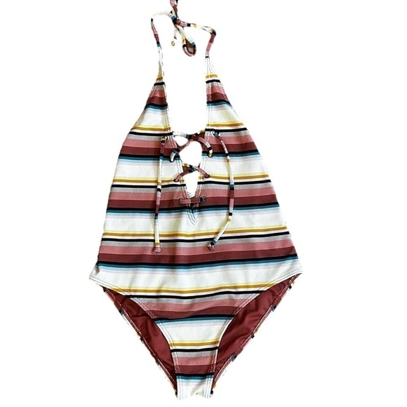 Billabong Easy Daze Swimsuit- Lace Up Stripe Swimsuit - Picture 7 of 14